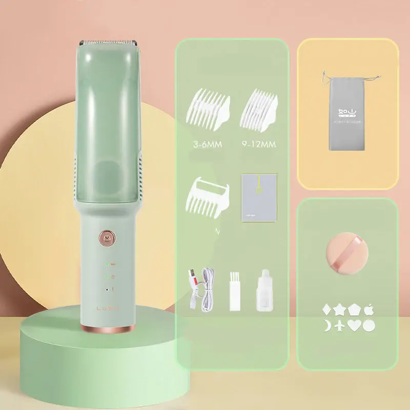 Baby Electric Vacuum Hair Trimmer Clipper USB Rechargeable Ceramic Cutter IPX7 Waterproof Baby Low Noise Hair Trimmer | Color...