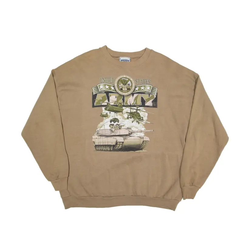 LEE United States Army Sweatshirt Beige Mens 2XL