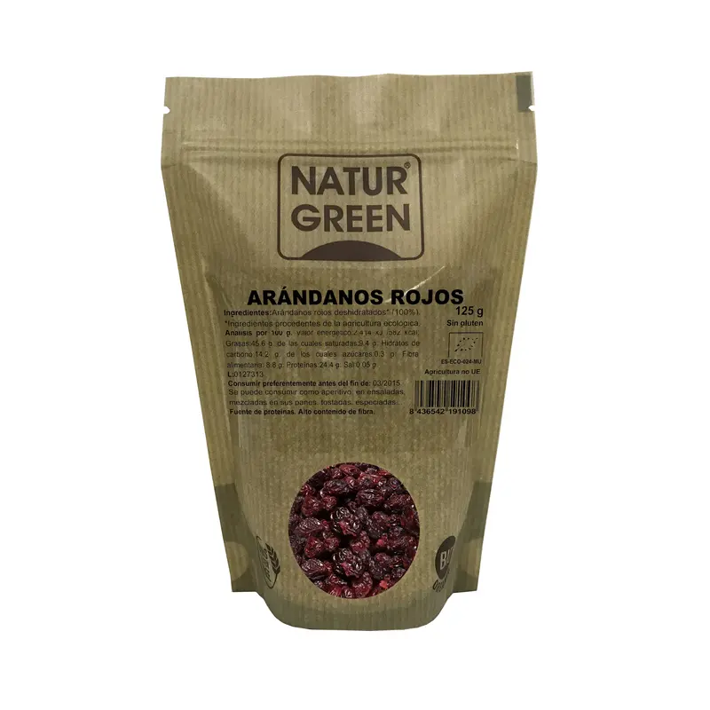 Naturgreen Organic Dried Red Cranberries 125g