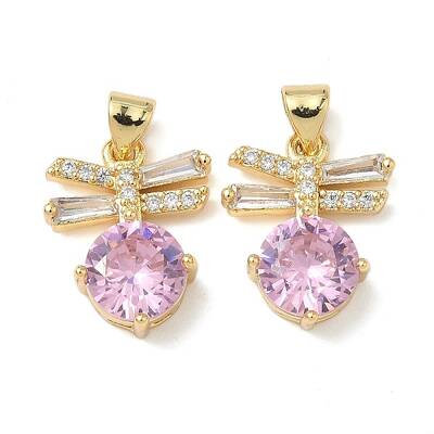 Brass Micro Pave Cubic Zirconia Pendants