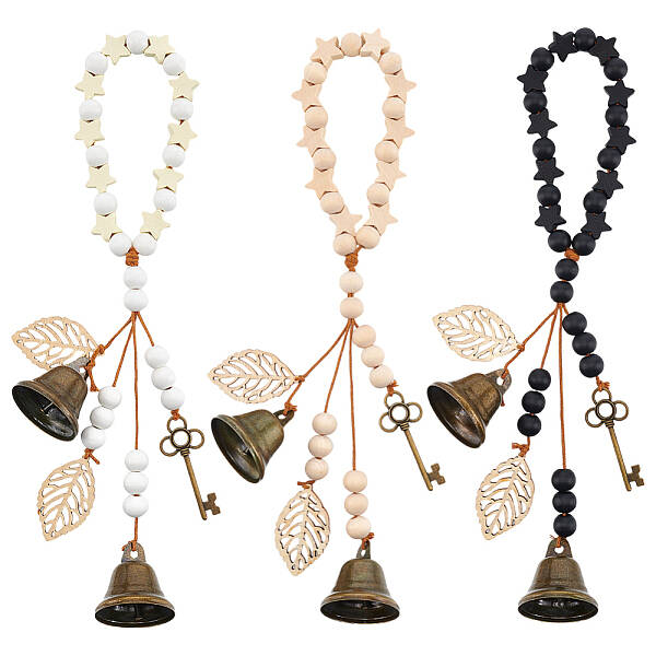 3Pcs Wood Beads Pendant Decoration
