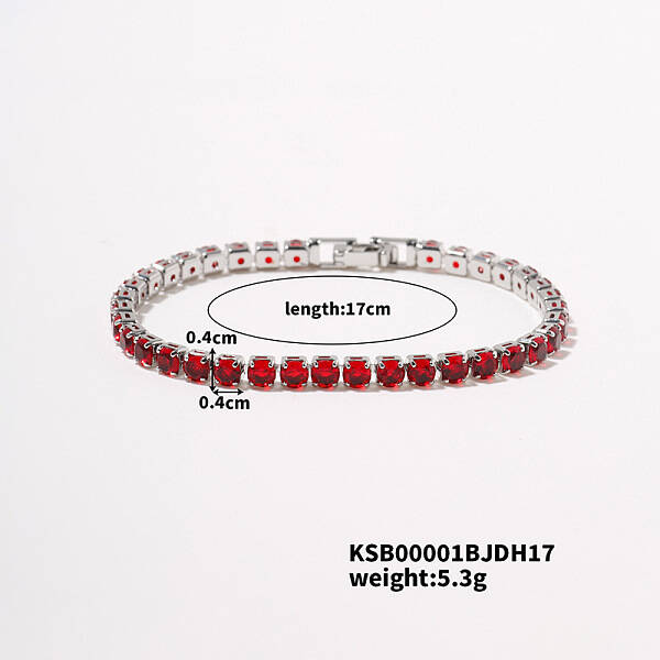 Brass Cubic Zirconia Chain Bracelets