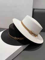 Women's Boho Style Straw Hat, Trendy Minimalist Sun Hat, Stylish Sun Protection Hat for Women & Girls for Summer Beach Vacati...