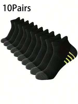 Men's Colorblock & Striped Print Crew Socks, Casual Soft Comfy Breathable Socks for All Seasons Daily Wear, Men Socks