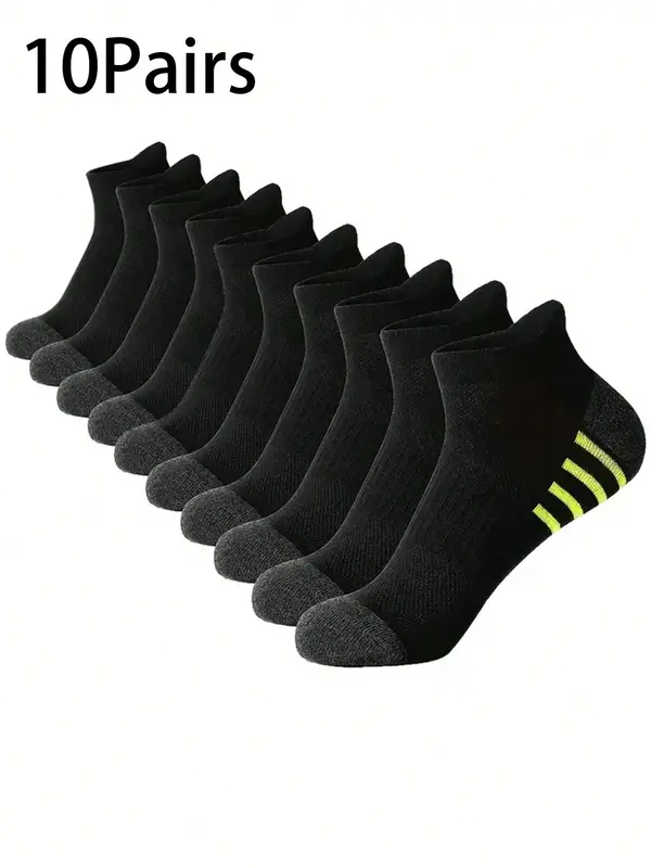 Men's Colorblock & Striped Print Crew Socks, Casual Soft Comfy Breathable Socks for All Seasons Daily Wear, Men Socks