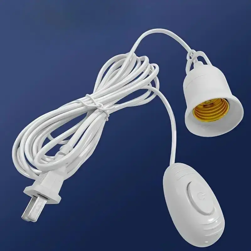 Hanging Light Socket, Hanging Lamp Socket for E26/E27 Base Bulbs, Light Cord Kit with On/Off Switch (Bulb Not Included)