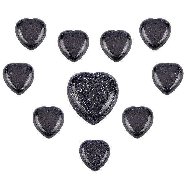 10Pcs Synthetic Blue Goldstone Cabochons