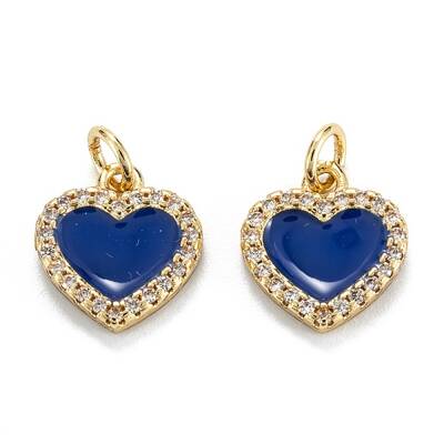 Brass Micro Pave Clear Cubic Zirconia Pendants