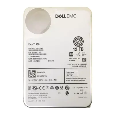 2MT233-150 Seagate Exos X16 12TB 7200RPM 12Gb/s SAS 3.5inch Hard Drive