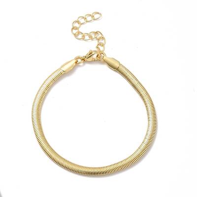 Rack Plating Brass Herringbone Chains Bracelet for Men Women