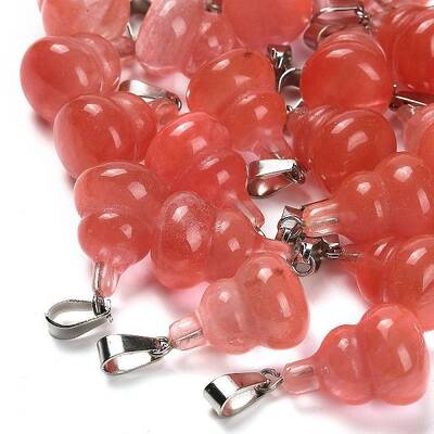 Cherry Quartz Glass Pendants
