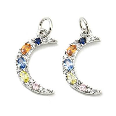 Brass Micro Pave Cubic Zirconia Pendants