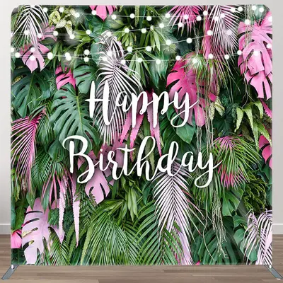 Aperturee Tropical Leaves Fabric Backdrop Cover for Birthday - Aperturee