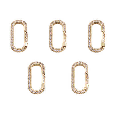 Brass Micro Pave Clear Cubic Zirconia Spring Gate Rings