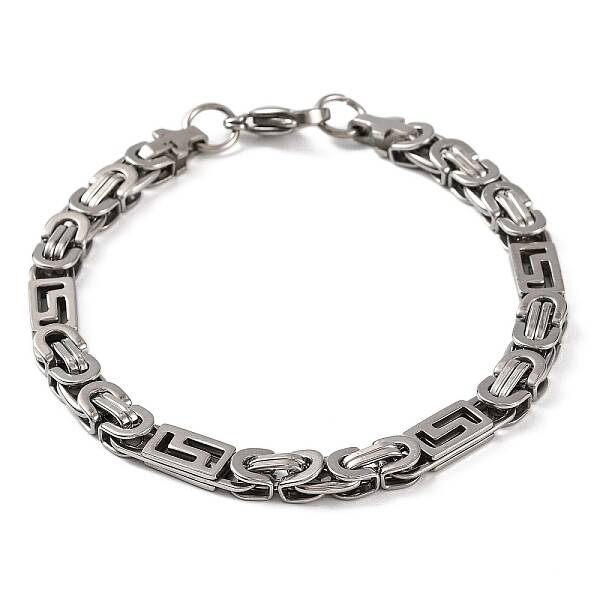 Tarnish Resistant 201 Stainless Steel Byzantine Chain Bracelets