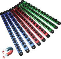 Magnetic Socket Holder Organizer Set: 9-Piece Detachable 1/4, 3/8, 1/2 Socket Trays Socket Organizer for Tool Box Drawer Hold...