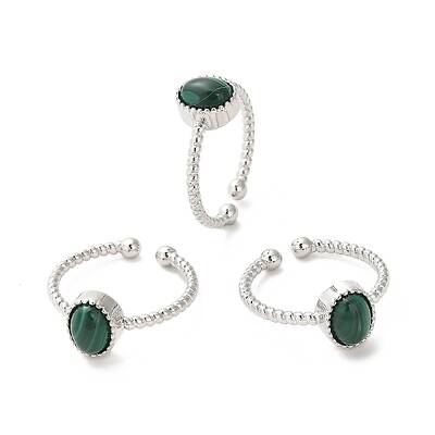 Natural Malachite Open Cuff Ring
