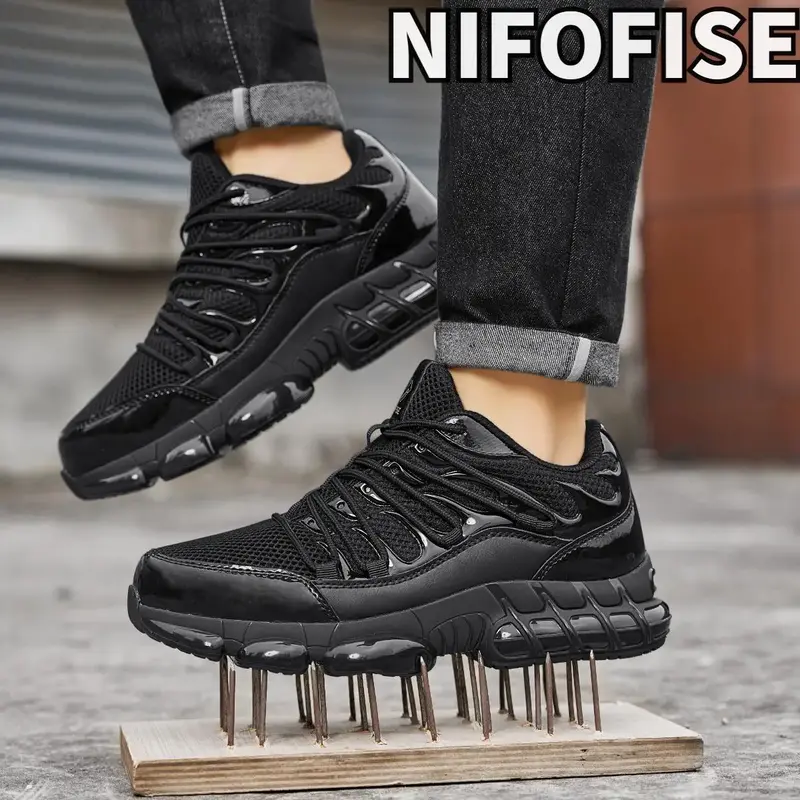 Steel toe shoes are non-slip, comfortable, breathable, lightweight, puncture-proof and toe-injury-proof, suitable for constru...