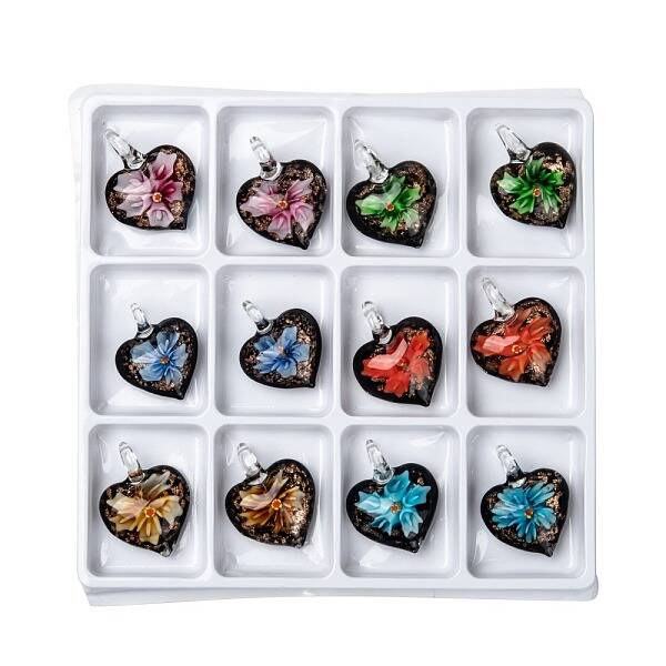 Handmade Gold Sand Lampwork Pendants
