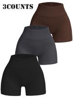 Women's Solid High Waist Shorts, Soft Shorts for Yoga Gym Workout Running, Shorts for Women, Soft Shorts, Ladies Summer Botto...