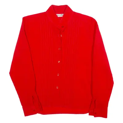 YVES DE VALERE Plain Shirt Red Long Sleeve Womens M