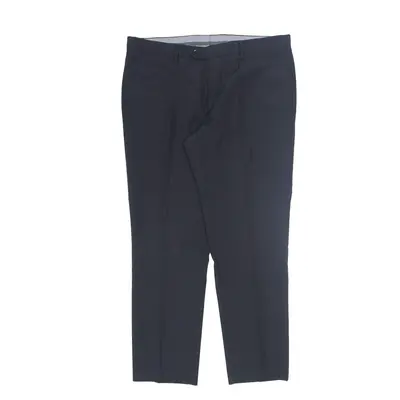 JOHN BARRITT Chino Trousers Black Regular Tapered Wool Womens W36 L30
