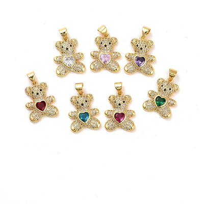Brass Micro Pave Cubic Zirconia Pendants