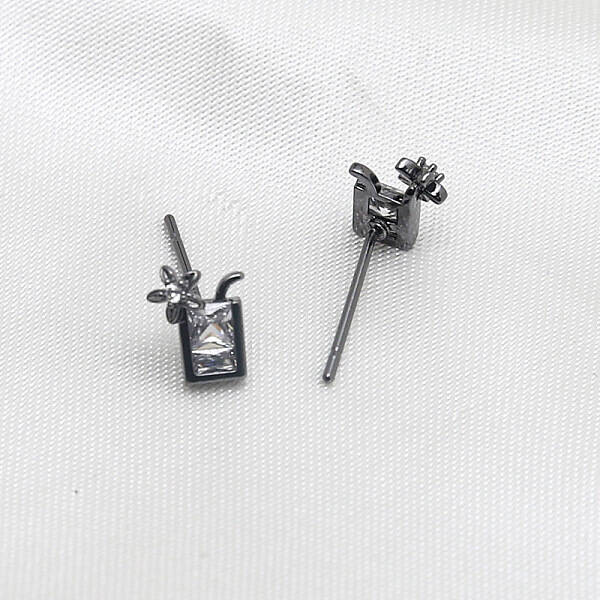 Brass Micro Pave Clear Cubic Zirconia Drink Head Pins