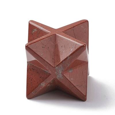 Natural Red Jasper Sculpture Healing Crystal Merkaba Star Ornament