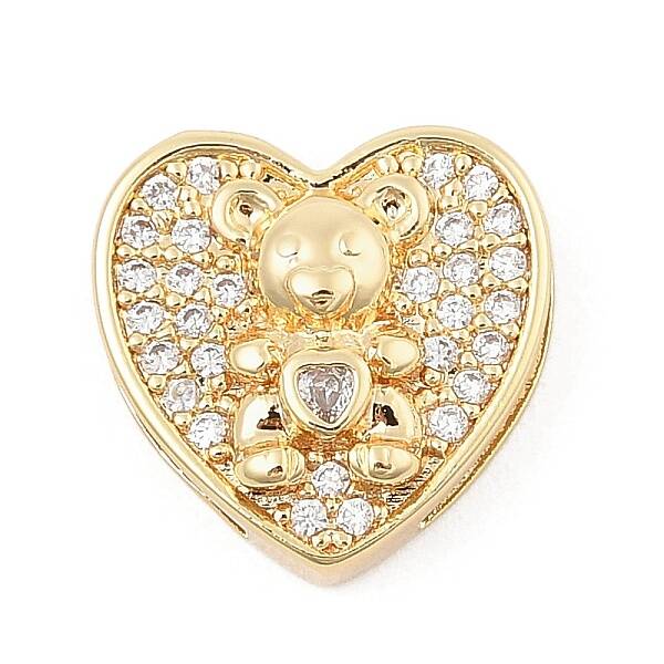 Brass Micro Pave Cubic Zirconia Slide Charms