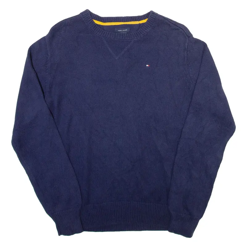 TOMMY HILFIGER Boys Jumper Blue Tight Knit L