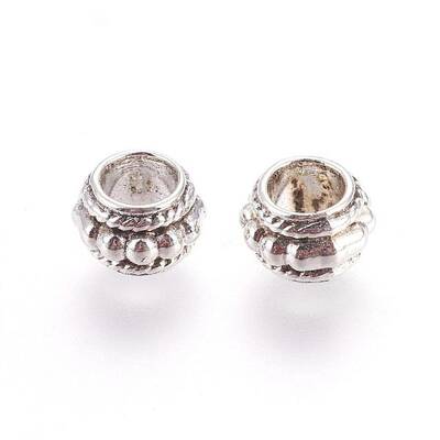 Barrel Tibetan Style Alloy Beads