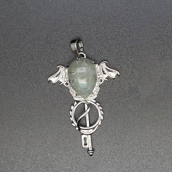 Natural Labradorite Teardrop Pendants