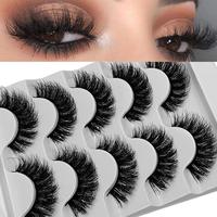 Thick & Curly False Eyelashes, 5 Pairs Natural Look Eyelash Extensions, Fluffy 3D Fake Eyelashes for Women and Girls Eye Make...