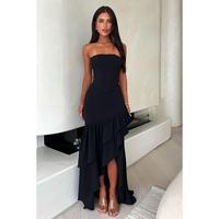 Thalassa Strapless Corset Maxi Dress - Black