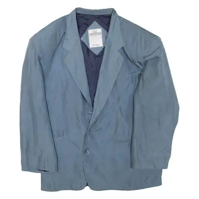 VINCI Blazer Womens Top Blue V-Neck Long Sleeve Silk S