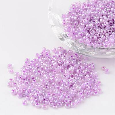 8/0 Ceylon Round Glass Seed Beads