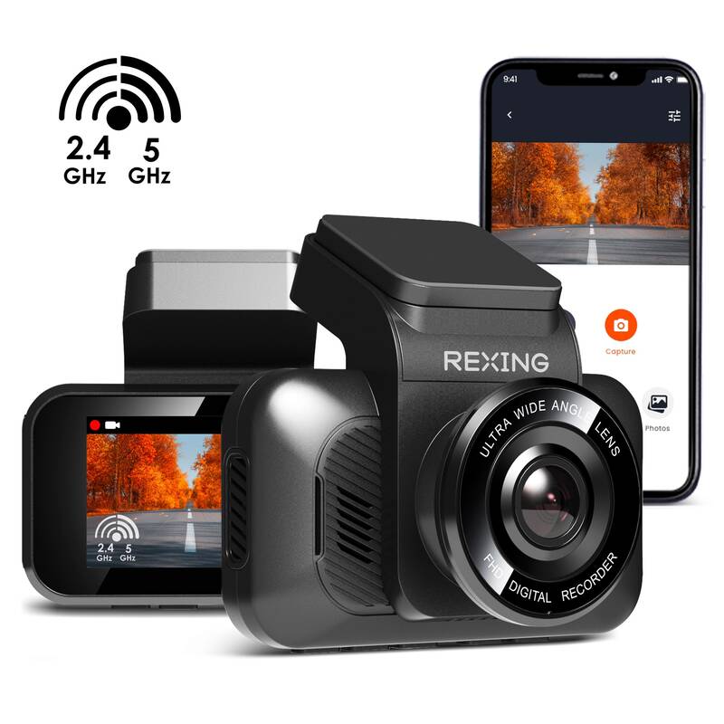 Rexing V55 Dash Cam - 4K Modular Capabilities, 5.0 GHz Wi-Fi, and GPS Car Dash Camera Recorder - V55+ Waterproof Rear camera