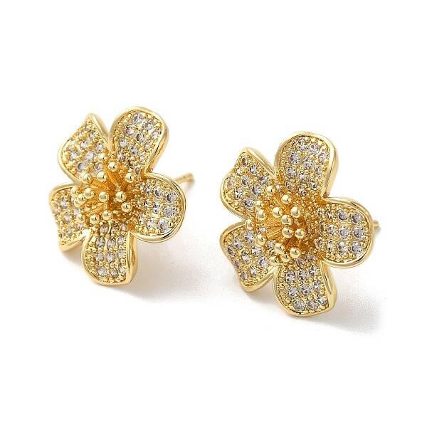 Rack Plating Brass Clear Cubic Zirconia Stud Earrings
