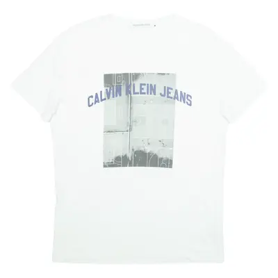 CALVIN KLEIN JEANS Basketball Mens T-Shirt White L