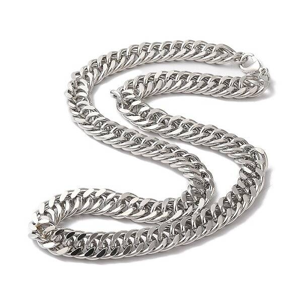 Iron Cuban Link Chain Necklaces for Women Men