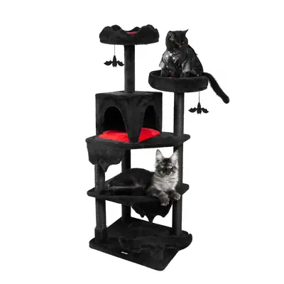 [Springtok] KAMABOKO Gothic Cat Tree (30.3-59) – Multiple Height Options,Cat scratching post, Cat Tree, Cat Tower with ...