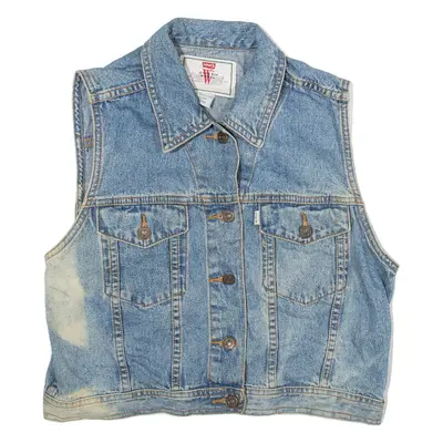 LEVI'S Womens Denim Gilet Blue L