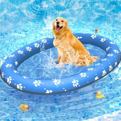 Pet Soft Dog Float Raft - Inflatable Dog Swimming Float for Summer，different colors Floating Water Mat ,Portable Funny Cute...