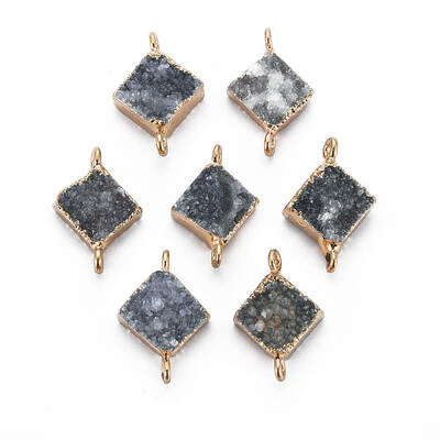 Natural Druzy Agate Links Connectors