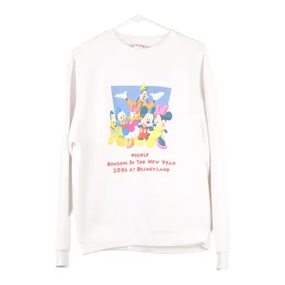 Disney Graphic Sweatshirt - Medium White Cotton Blend