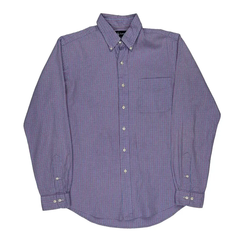 Ralph Lauren Checked Shirt - Large Blue Cotton | Size: large