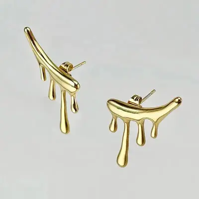 18k Gold-Plated Water Drop Earrings | Title: Title