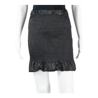 SELECT Faux Leather Stretch Ruched Womens Pencil Skirt Black Short S