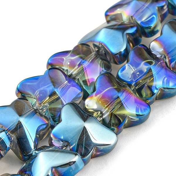 Full Rainbow Plated Electroplate Transparent Glass Beads Strands